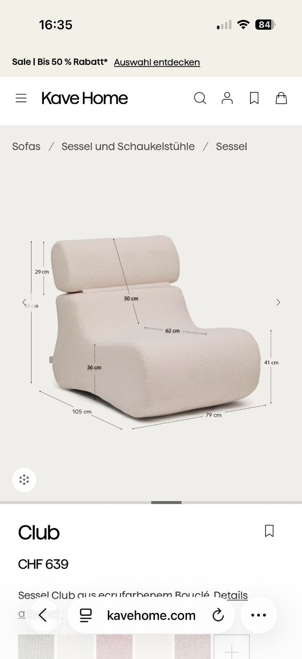 Kave Home Poltrone: Kave Home Sessel Beige – Usato da Zufikon venduto da sar_k7m8 1