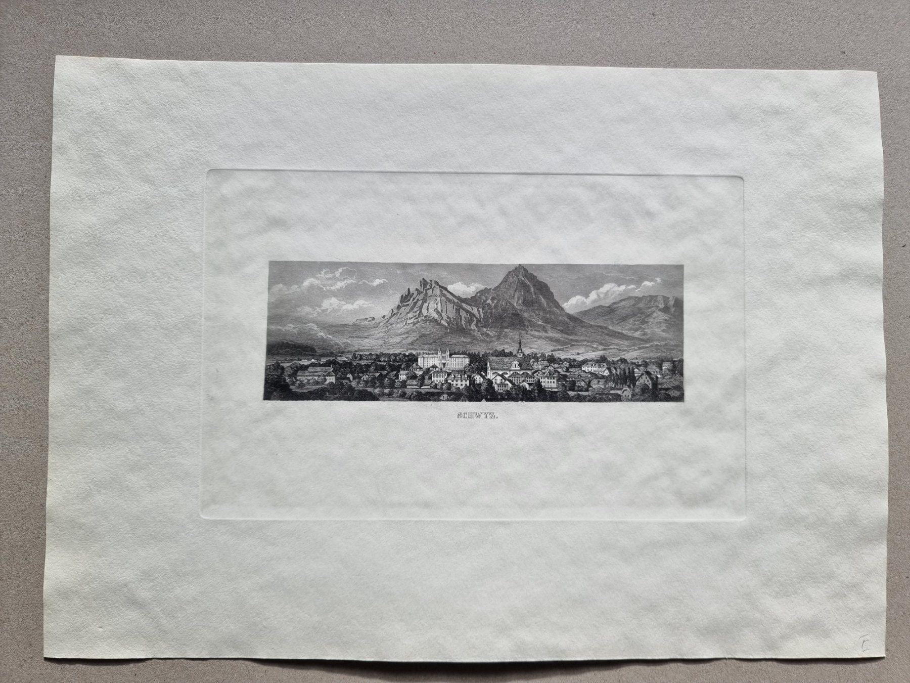 Stiche: SCHWYZ AQUATINTA BLATTGRÖSSE CA.34X25CM – Gebraucht aus Gersau von grafik-kunst 1
