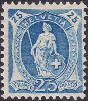 Stehende Helvetia: 93B ungebraucht +Original-GUMMI, K: 250.-
