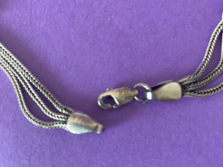 Catenine: Schlangenkette 3fach weinrote Elemente (45cm) – Usato da Dittingen venduto da Bijoubelle 6