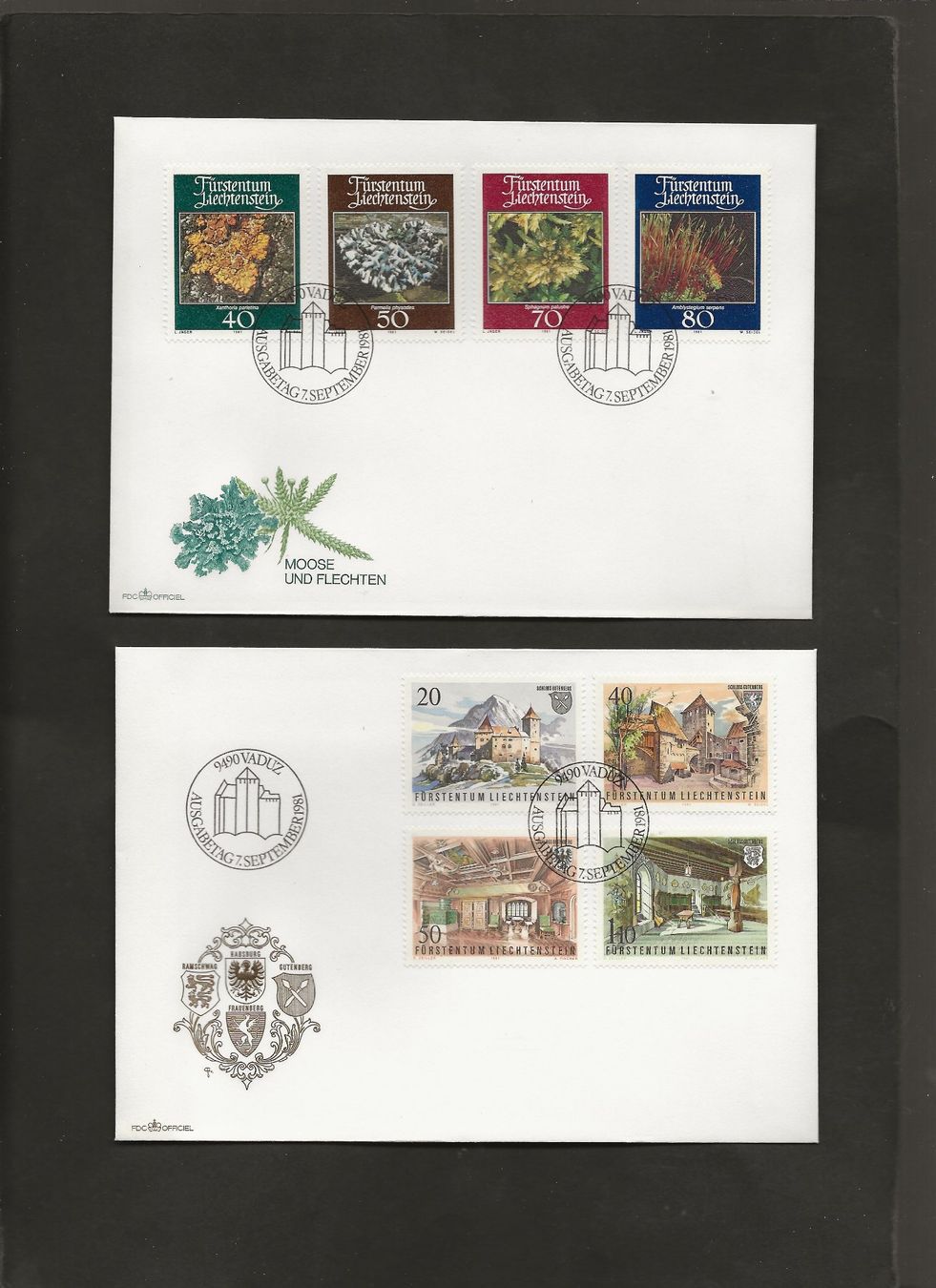 Tutti i francobolli: 16 FDC Liechtenstein 1980 bis 1982 – Usato da Au ZH venduto da xelagreb01 6