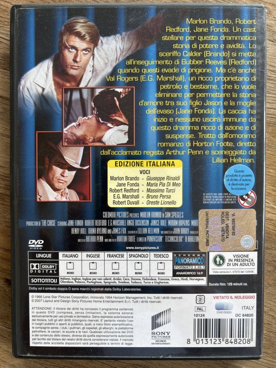Tutti i DVDs: The Chase - Marlon Brandon, Robert Redford – Usato da Lugano venduto da bad_2t9b 1