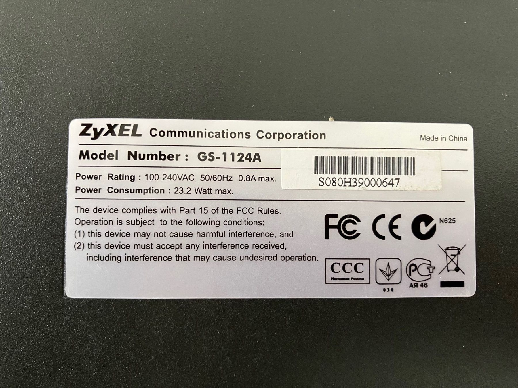 Zyxel Hub & Switch: Zyxel GS-1124A Switch – Usato da Schliern b. Köniz venduto da Rene-B 4
