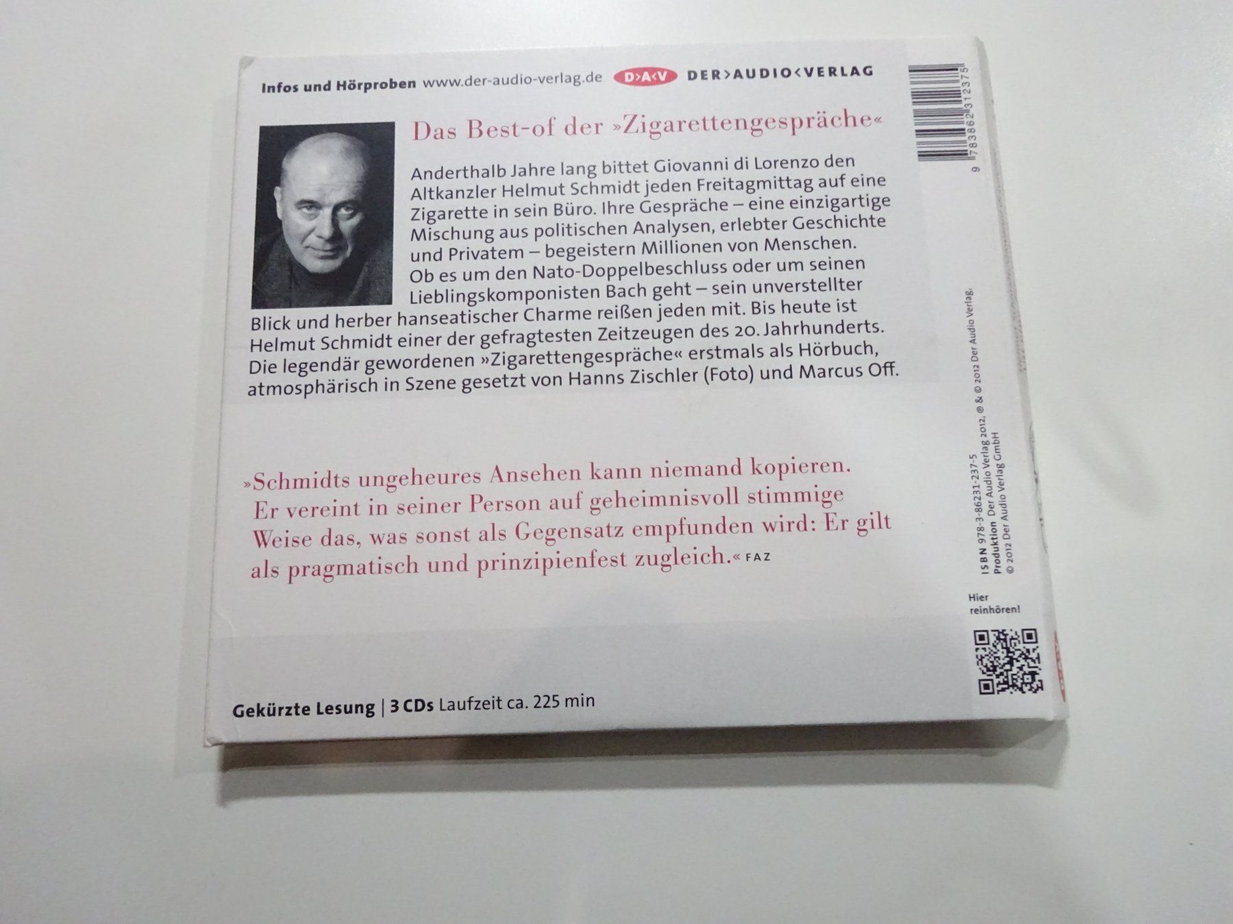 Hörbücher: Hörbuch Auf eine Zigarette mit Helmut Schmidt – Gebraucht aus Widnau von Tityos 2