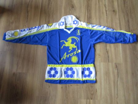 EHC AROSA ORIGINAL EISHOCKEY TRIKOT UNGETRAGEN 1986 ANTIK XS