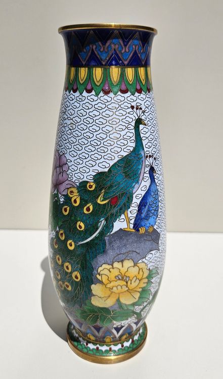 Vase cloisonné floral - France