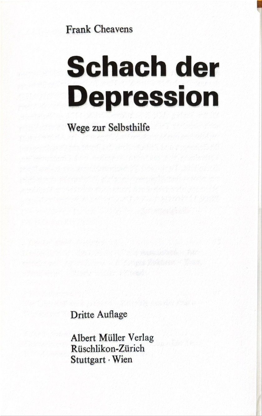 Libri: Schach der Depression - Wege zur Selbsthilfe – Nuovo (secondo la descrizione) da Sarnen venduto da Livres 3