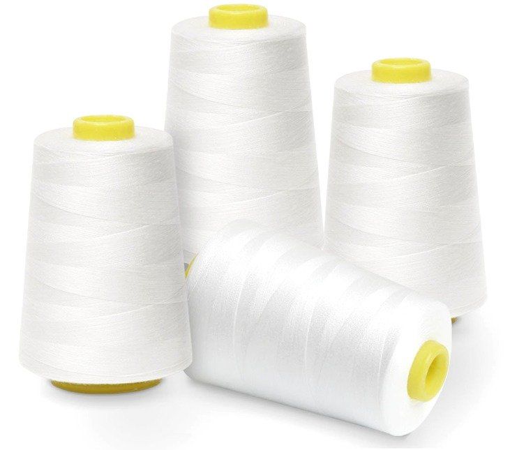 Kordeln & Faden: Overlockgarn, 5000m, Polyester - weiss A502 – Neu (gemäss Beschreibung) aus Leimbach TG von ziernaht