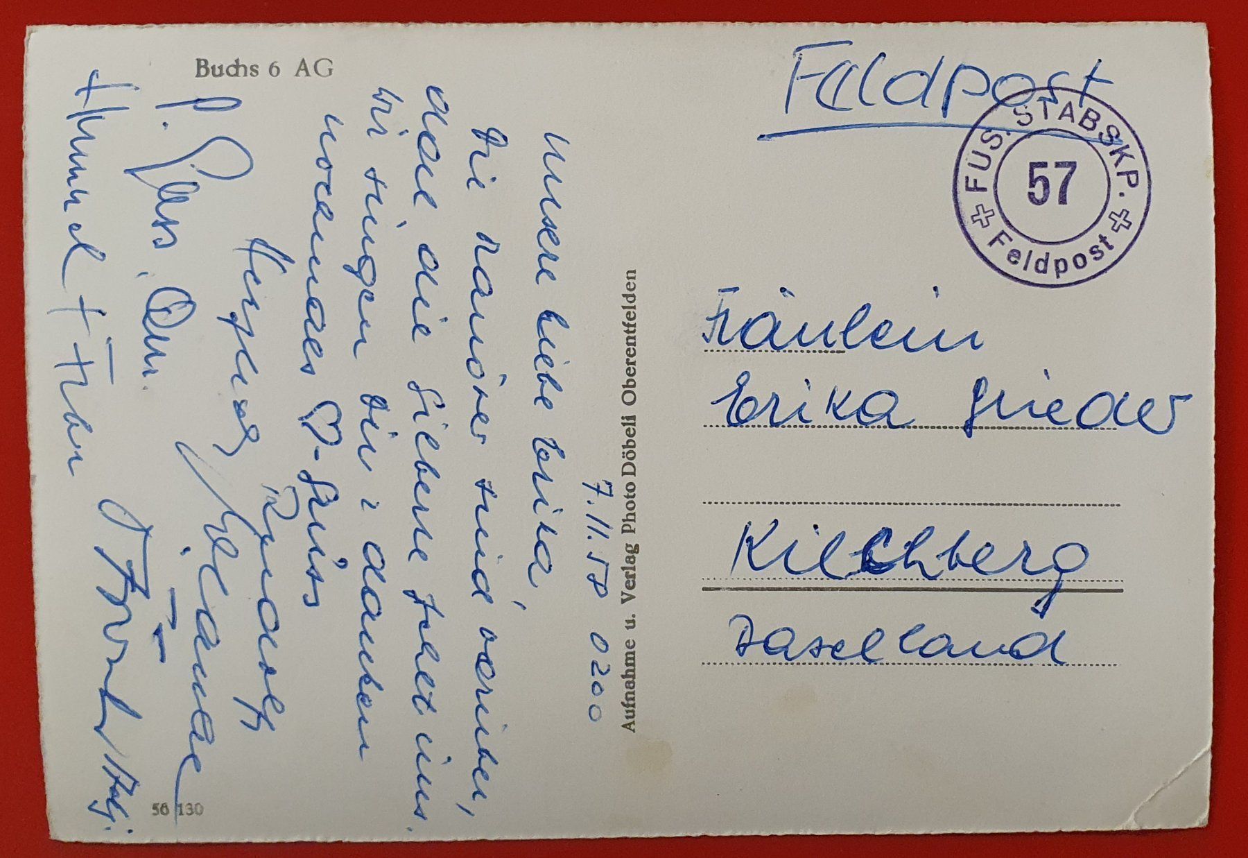 Ansichtskarten: Buchs AG 1958 - Flugaufnahme – Gebraucht aus Kreuzlingen von Rschweiz1 1