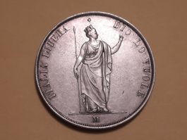 Governo Provvisorio di Lombardia 5 Lire 1848 M Silber