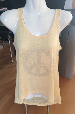 Débardeur l'olive verte jaune Logo ☮ TU