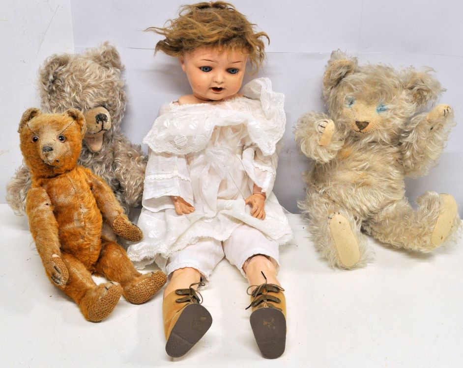Lot De 2 Vieux Ours En Peluche Anciens – Charme Rétro Pour Déco Ou Collection