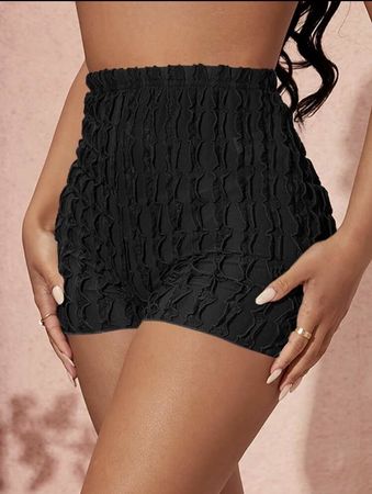 Shein Ruffle Shorts Hotpants Rüschchen Schwarz Gr. XS 34 NEU