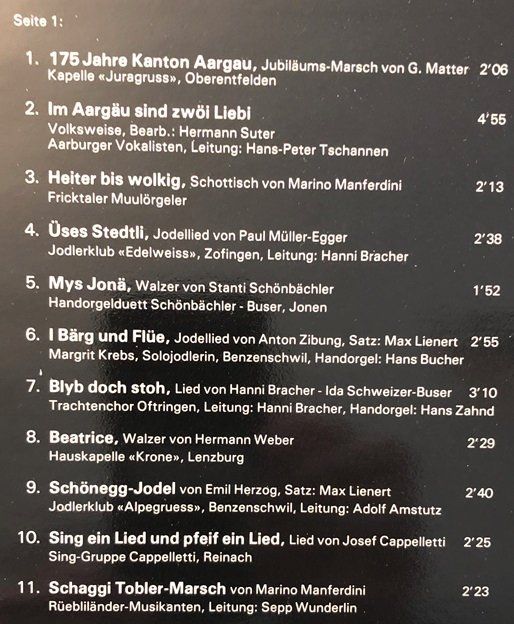 Dischi in vinile: Volkstümlicher Aargau (LP) – Usato da Grüningen venduto da azulmarron 2