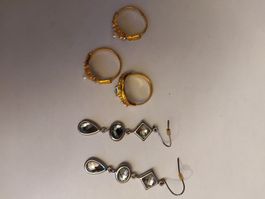 Schmuck Konvolut Ringe Ohrhänger Schmuckset Vintage