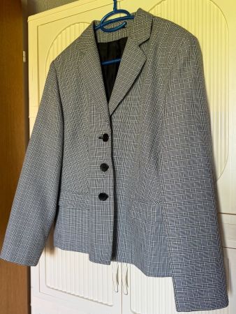 Damen Blazer kariert schwarz weiss Grösse 42 Polyester