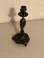 Antiker Kerzenhalter Messing mit Frauenfigur antik