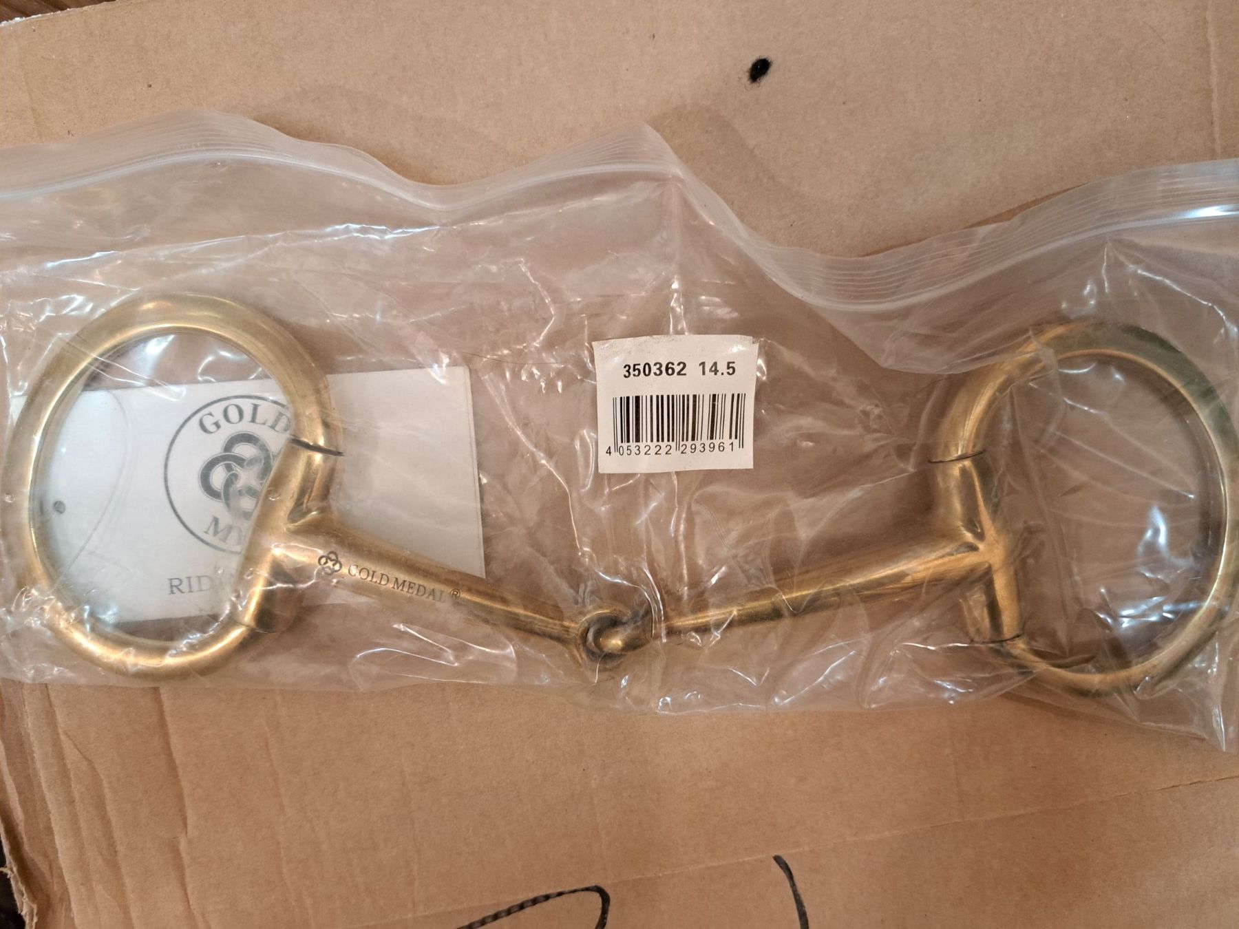 Briglie & Cavezze: Olivenkopftrense, einfach gebrochen, 14.5 cm, goldfarben – Nuovo e nell'imballaggio originale da Winikon venduto da nic_2kjk