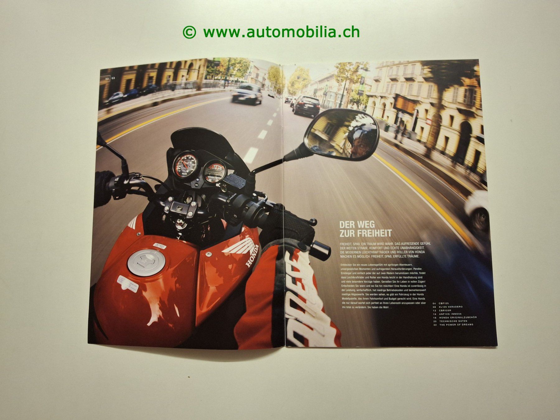 Honda Documenti: Honda Motorräder Modellprogramm 125 Prospekt deutsch – Usato da Weingarten-Kalth venduto da Bettelbruenneli 1