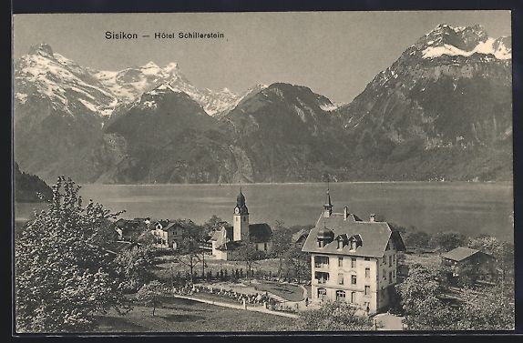 Cartoline postali: AK Sisikon, Hotel Schillerstein – Usato da Berlin venduto da bartko-reher