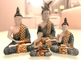 Buddha Figuren Set, 4-teilig, Deko, Glücksbringer, Neu!
