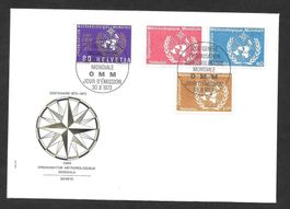 FDC OMM (D IX) Serie 10 - 13 ET Genève 30.8.1973