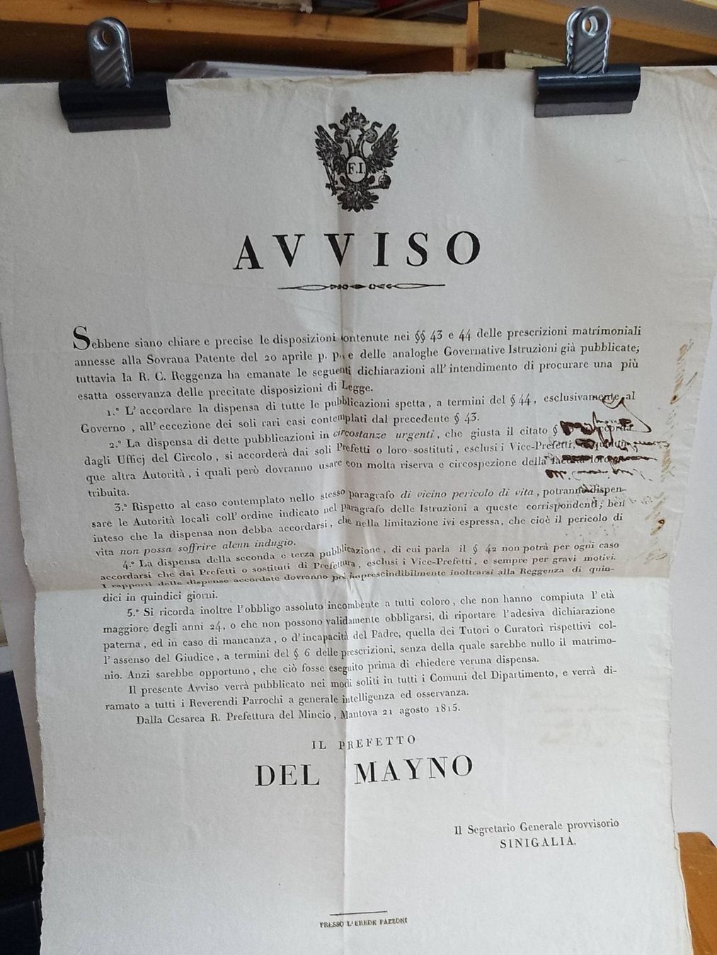 Dokumente: Italia - Mantova - 1815 – Gebraucht aus Sorengo von 74in 3