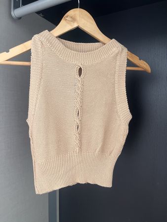 André Maurice Atelier gilet maglia beige Made in Italy 100%