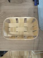 Cesto in legno chiaro, intrecciato a mano - nuovo! Piccolo!