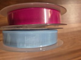2 Rollen Stoff 15mmBand, je 25m, Basteln, Deko,K7