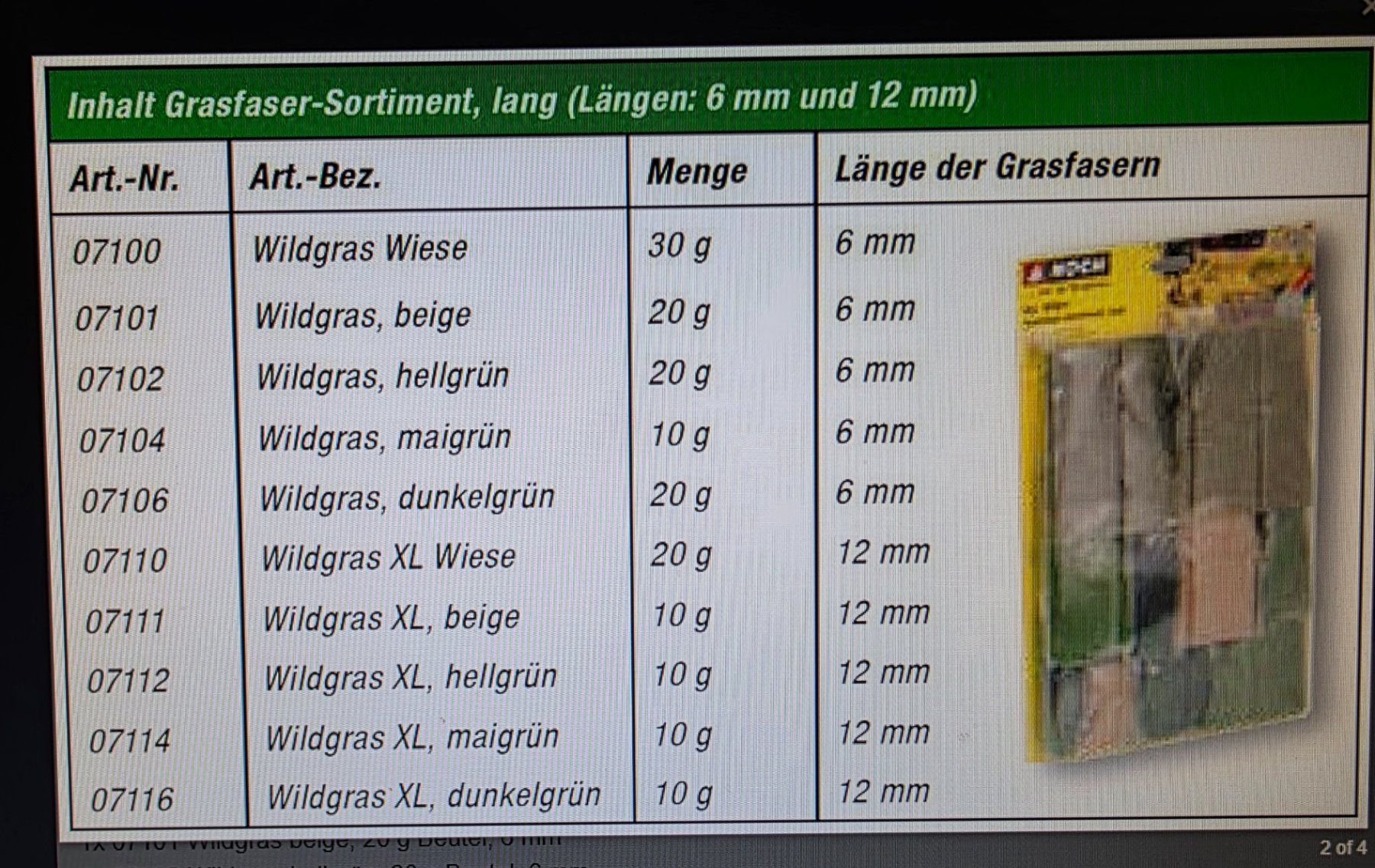 Noch Modellini di ferrovie: Noch 07071 Grasfaser - Sortiment , lang – Nuovo e nell'imballaggio originale da Rubigen venduto da RC8Pf 2