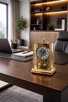 Horloge pendule Schatz à poser, cage verre et laiton ✨🕰️