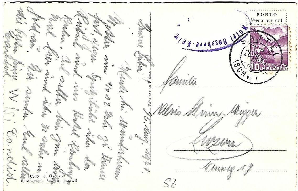 Cartoline postali: Gasthaus Wildspitz Stempel Sattel – Usato da Wetzikon ZH venduto da Brulu100 1