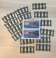 LEGO Eisenbahn 9V: 16 Schienen 4515 & 4520 (Kurve/Gerade)