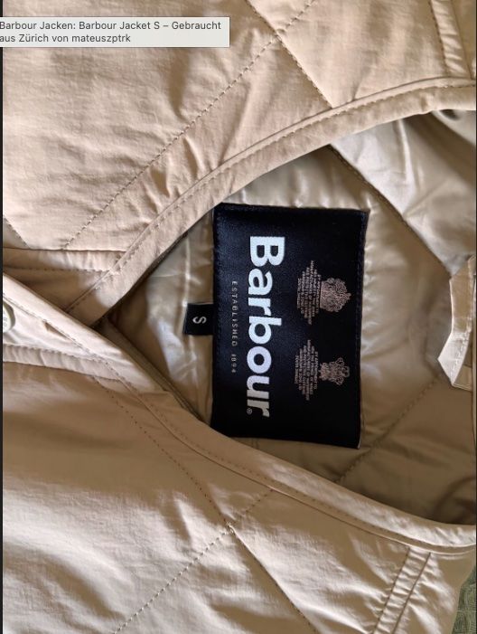 Barbour Giacche: Barbour Jacket Oversize S – Usato da Zürich venduto da mateuszptrk 1