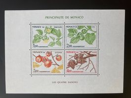 Monaco 1981 Block 4 Jahreszeiten Kakipflaume postfrisch