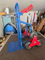 Treppensteiger Sackkarre blau-rot mit 6 Rädern