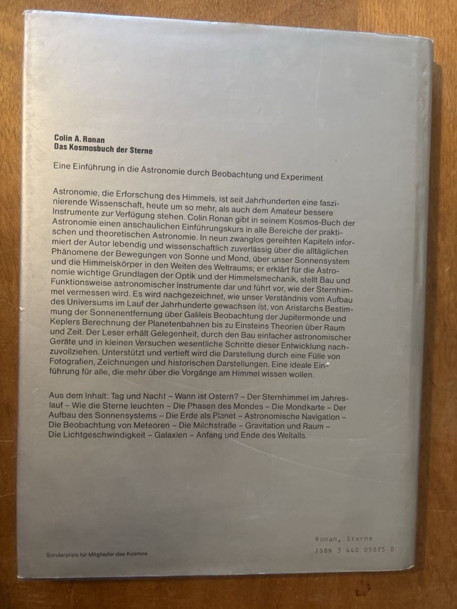 Libri: Colin A. Ronan - Das Kosmosbuch der Sterne – Usato da Zürich venduto da WWehrle 1