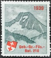 Soldatenmarke 2.WK, Geb Gz Füs Bat 210, grüngrau, Wi Gz 88