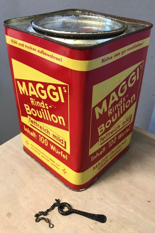 Alte Blechdose MAGGI Rinds-Bouillon 100 Würfel vintage (Gebraucht) in ...