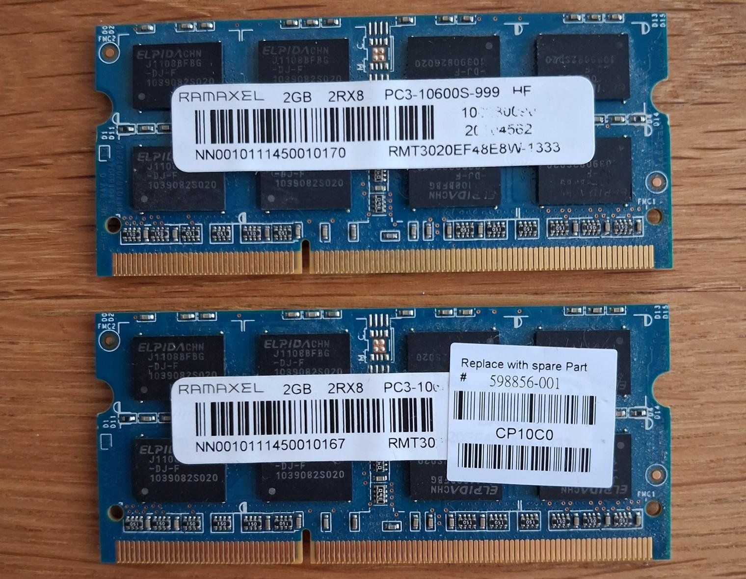 Memory / RAM: SO-DIMM RAM Speicher RAMAXEL PC3-10600S 2x2GB – Gebraucht aus Scherzingen von compukoe