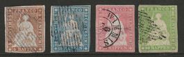 1854 : Strubel Serie Nr. 22A - 26A, KP 1050.--