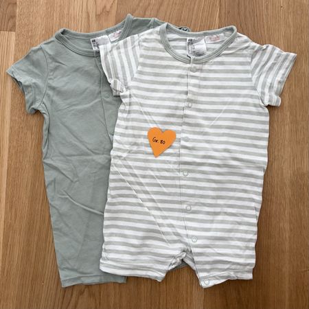 2 Baby Strampler Set H&M gestreift Grösse 80