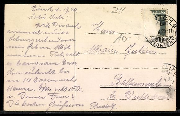 Cartoline postali: AK Zürich, Kantonsspital, 1920 – Usato da Berlin venduto da bartko-reher 1