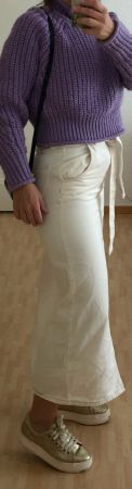 MANGO / MNG Maxi-Rock, langer Rock, skirt, Jupe, weiss, S 36