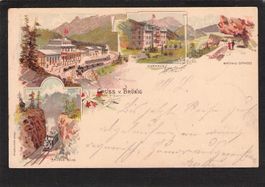 #Lithografie Gruss v. Brünig , gel. 1898