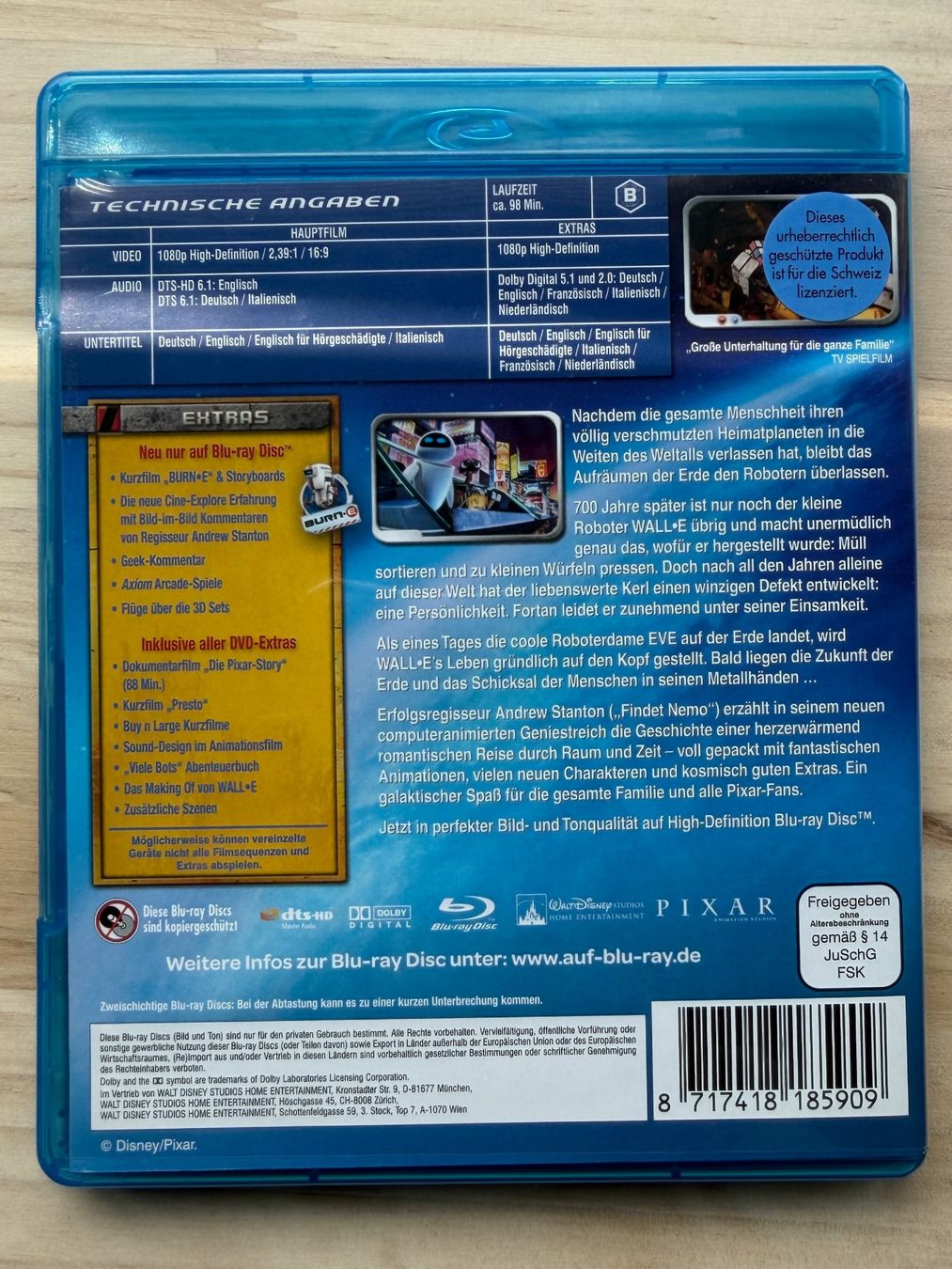Tutti i DVDs: Wall-E Blu-Ray (Deutsch und Englisch) – Usato da Basel venduto da cpandas 1