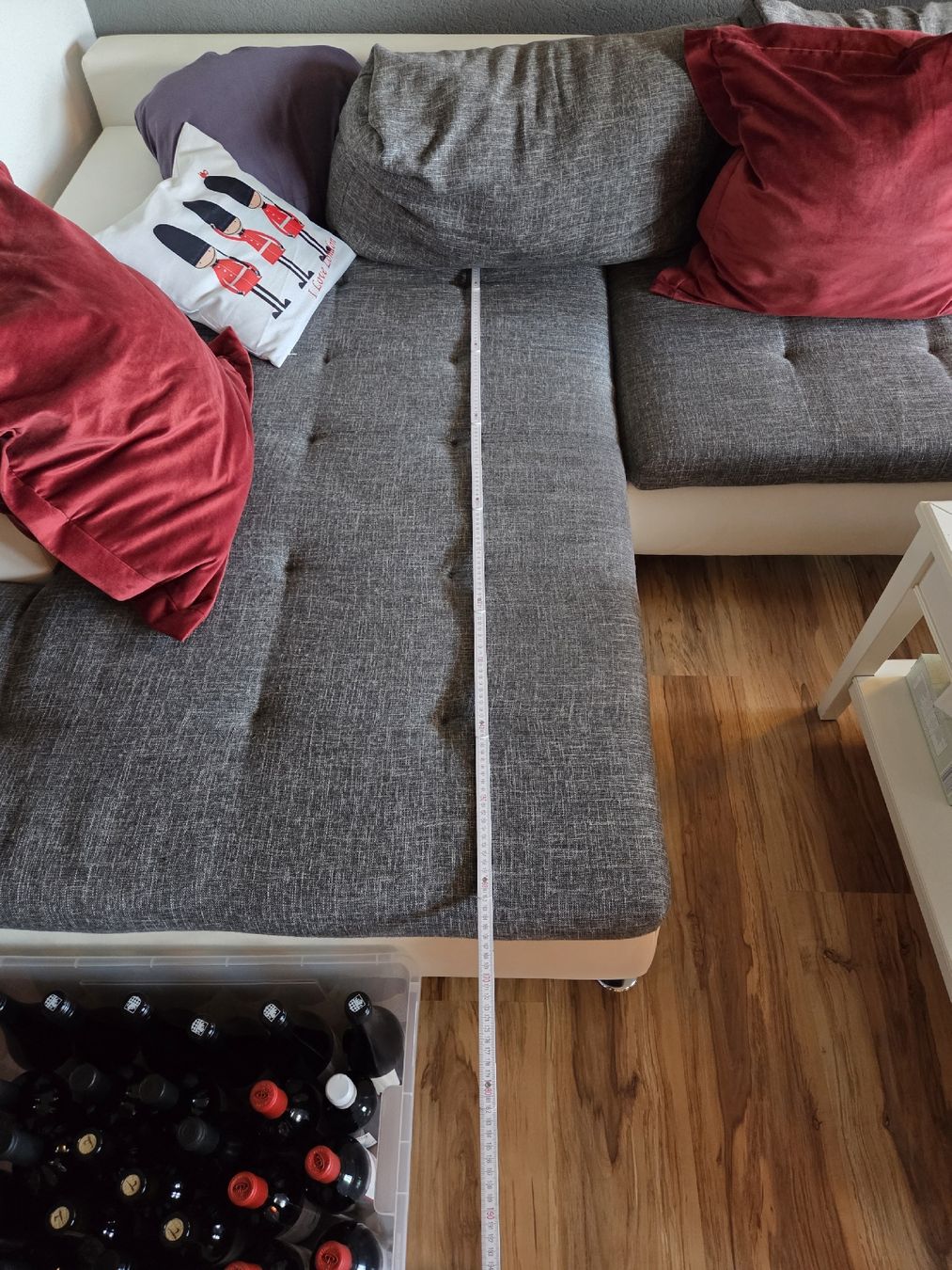 Sofas: Wohnlandschaft Sofa Ecksofa Stoff grau/weiss Gebraucht – Gebraucht aus Egerkingen von marc.feurer 9