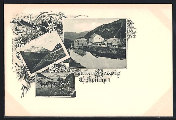 Ansichtskarten: Surses, Das Julier-Hospiz v. C. Spinas,  – Gebraucht aus Berlin von bartko-reher