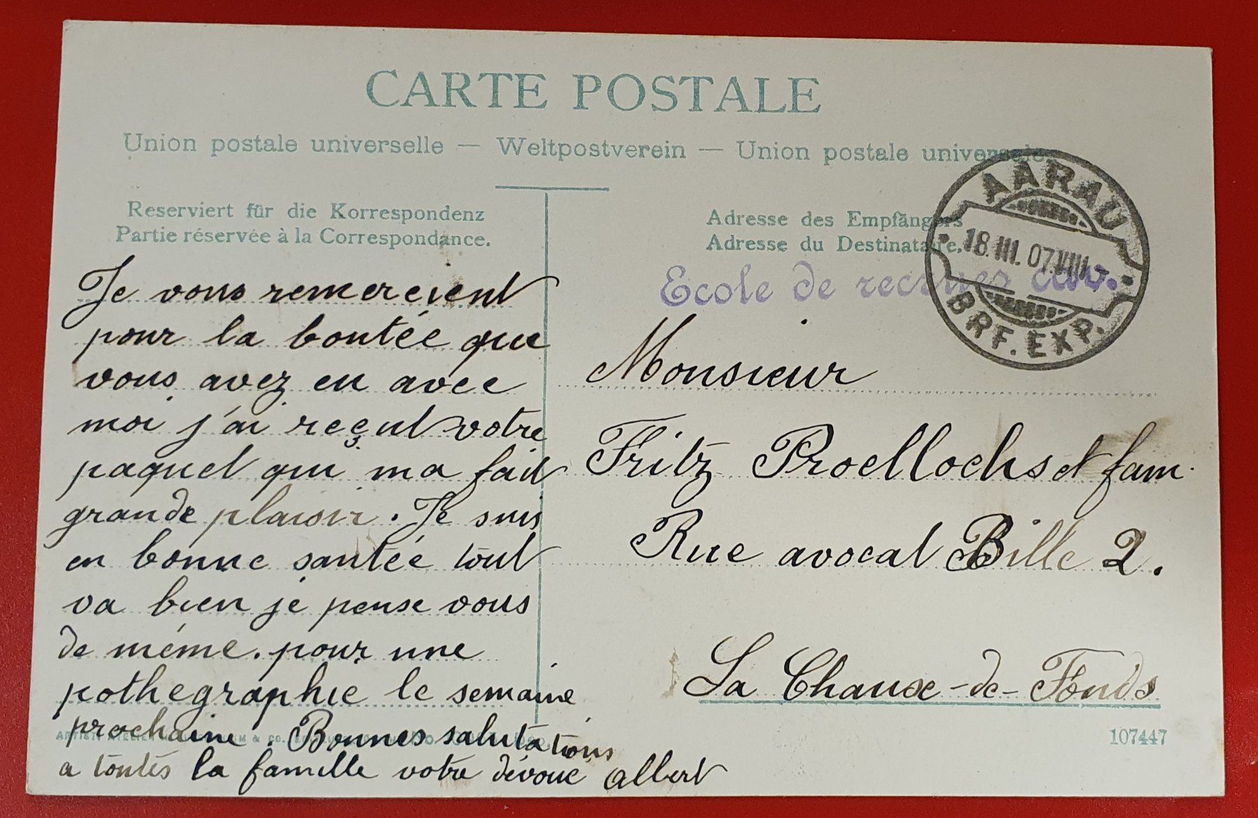 Cartoline postali: Aarau 1907 - Generalansicht – Usato da Kreuzlingen venduto da Rschweiz1 1